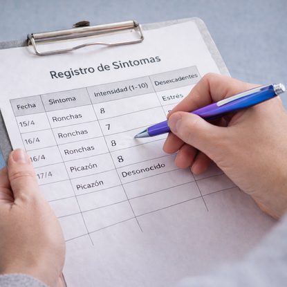 Diario de síntomas de urticaria